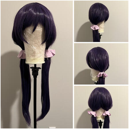 Nozomi Tojo, Love Live! School Idol Project - μ’s. This wig was repaired (had been previously cut &amp; was matted from dancing) and restyled to both hold its shape, correct the cut, and withstand dancing. The twin tails of the wig have been coated in sili
